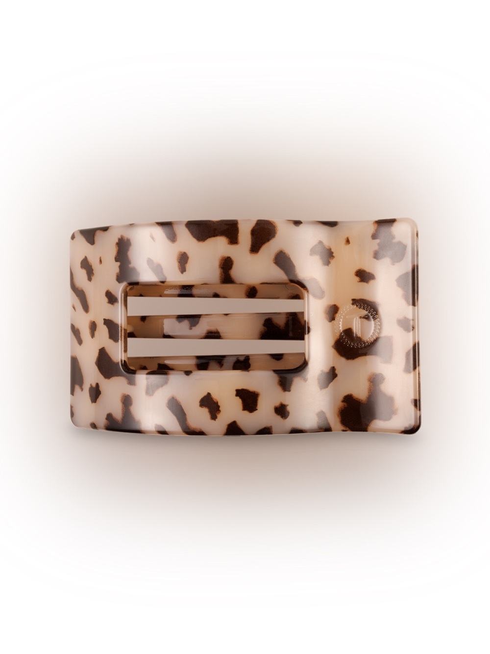 TELETIES - Flat Rectangle Hair Clip | Medium | Blonde Tortoise